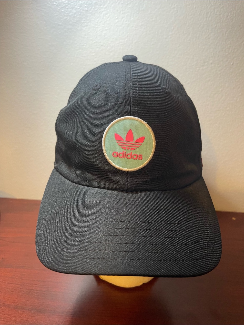 adidas Black Cap with Red Trefoil on Mint Patch